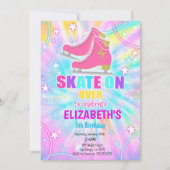 氷スケートで滑る誕生日 招待状 (正面)