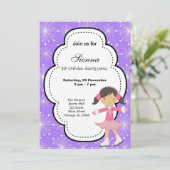 氷スケートで滑る誕生日(紫) 招待状 (スタンド正面)