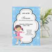 氷スケートで滑る誕生日(青) 招待状 (スタンド正面)