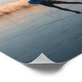 氷スケートで滑る過去風車と葦のポスター ポスター (角)