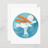 氷スケートで滑る雪だるま文字 (正面/裏面)