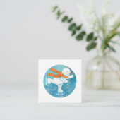 氷スケートで滑る雪だるま エンクロージャーカード (スタンド正面)