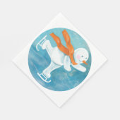 氷スケートで滑る雪だるま スタンダードランチョンナプキン (角)