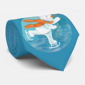 氷スケートで滑る雪だるま ネクタイ (ロール)