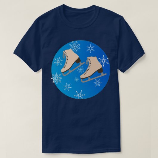 氷スケートで滑る77 2 Tシャツ (デザイン正面)