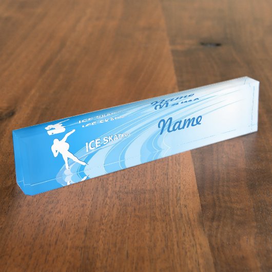 氷スケートで滑る デスクネームプレート (側面)