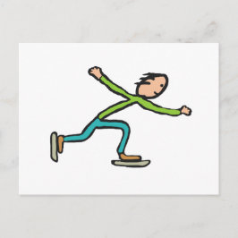 氷スケートで滑る ポストカード