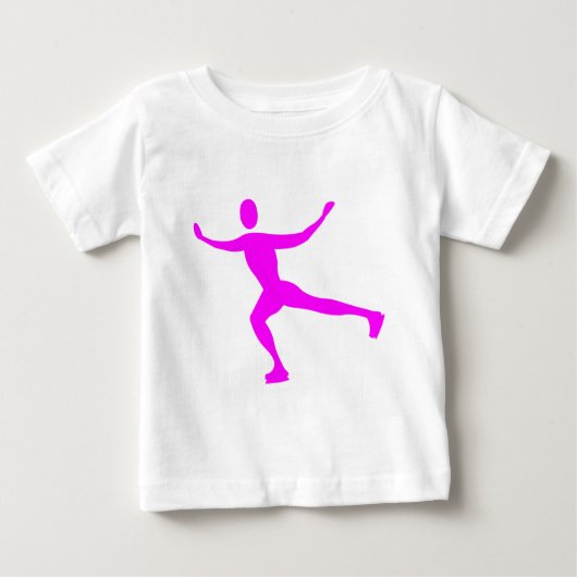 氷スケートで滑る – マゼンタ ベビーTシャツ (正面)