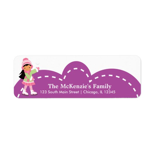 氷スケートで滑る ラベル (正面)