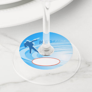 氷スケートで滑る ワイングラスタグ