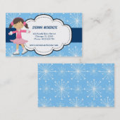 氷スケートで滑る（青） 名刺 (正面/裏面)