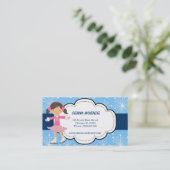 氷スケートで滑る（青） 名刺 (スタンド正面)