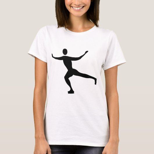 氷スケートで滑る – 黒 Tシャツ (正面)