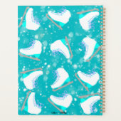 氷パーソナライズされたスケートで滑るティール（緑がかった色）レッスン/練習 プランナー手帳 (裏面)