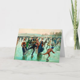 氷ビクトリアンスケートで滑るヴィンテージ冬場 カード