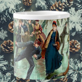 氷ビクトリアンスケートで滑るヴィンテージ冬場 ジャンボコーヒーマグカップ