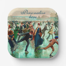 氷ビクトリアンスケートで滑るヴィンテージ冬場