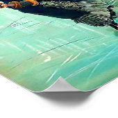 氷ビクトリアンスケートで滑るヴィンテージ冬場 ポスター (角)