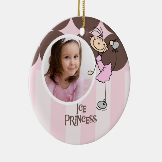 氷プリンセス姿スケートで滑るオーナメント セラミックオーナメント (右)