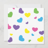 氷ポップ、虹、ハート 招待状 (裏面)