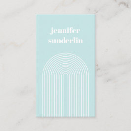 氷モダンミニマル青の名前ジオメトリアーチ 名刺
