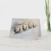 氷上のカエルのクリスマスヴィンテージはがき シーズンカード (正面)