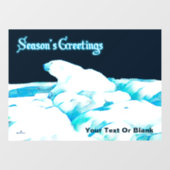 氷上のホッキョクグマ – 季節の挨拶 ウィンドウサイン (シート)