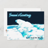 氷上のホッキョクグマ – 季節の挨拶 シーズンカード (正面/裏面)