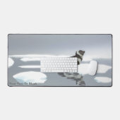 氷上のリボンシール デスクマット (キーボード&マウス)