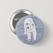 氷上の北極熊の絵 - オリジナルの野生動物アート 缶バッジ (正面&裏面)