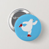 氷上の北極熊 缶バッジ (正面&裏面)