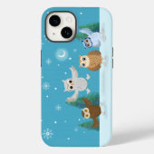 氷上の小さなフクロウ4羽 Case-Mate iPhoneケース (裏面)