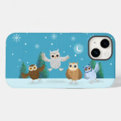 氷上の小さなフクロウ4羽 Case-Mate iPhoneケース (裏面 (横))