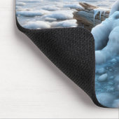 氷上の溶融雪だるま マウスパッド (コーナー)