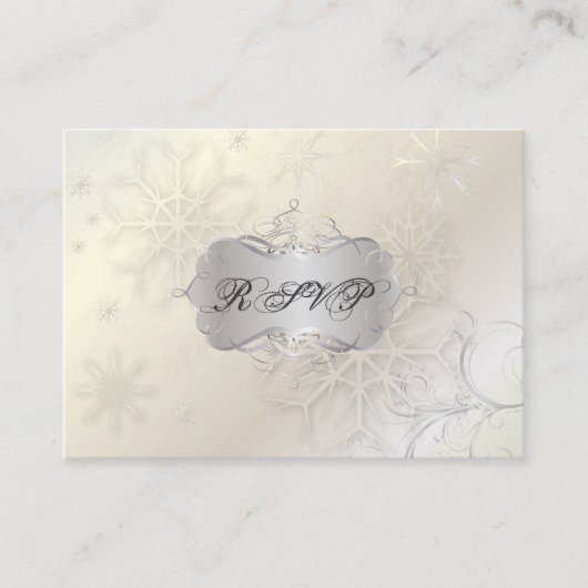 氷上の雪の結晶が返事をくれる、丸々太った名刺がビジネスカードをくれる エンクロージャーカード (正面)