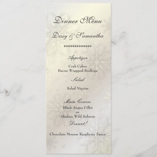 氷上のPixDezines雪片、メニュー メニュー (正面)