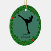 氷上パーソナライズされた姿踊り セラミックオーナメント (右)