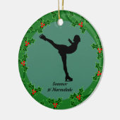 氷上パーソナライズされた姿踊り セラミックオーナメント (左)
