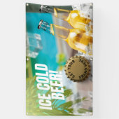 氷冷ビールコンビニのガソリンスタンド 横断幕 (縦)