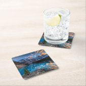 氷堆石で絵を描くこと スクエアペーパーコースター (インサイチュ)