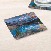 氷堆石で絵を描くこと スクエアペーパーコースター (アングル)