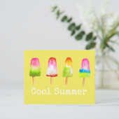 氷塊夏水色かわいい ポストカード (スタンド正面)