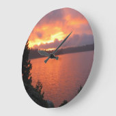 氷室の貯蔵所の日没(Numberless) ラージ壁時計 (傾斜)