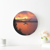 氷室の貯蔵所の日没(Numberless) ラージ壁時計 (ホーム)