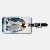 氷山にペンギンのカップル ラゲッジタグ (正面横)