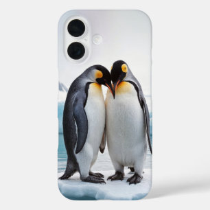 氷山にペンギンのカップル iPhone 16ケース