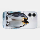 氷山にペンギンのカップル iPhone 16ケース (裏面横)