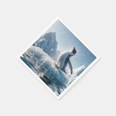 氷山に浮かぶハッピーペンギン スタンダードカクテルナプキン (角)