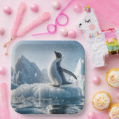 氷山に浮かぶハッピーペンギン ペーパープレート (パーティー)