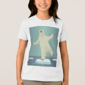 氷山の上でバランスをとるホッキョクグマの作品 トライブレンドTシャツ (正面)